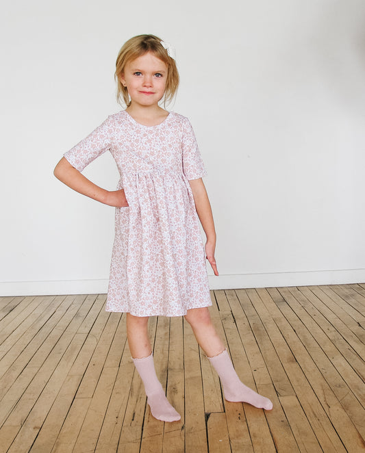 Amelia twirl dress - soft posey floral